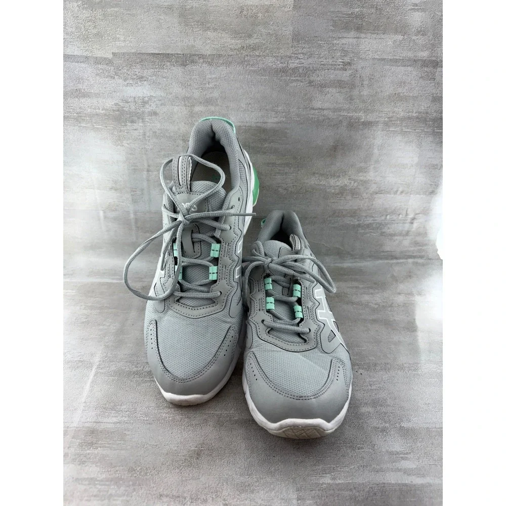 ASICS GEL-Quantum 90 Women Grey Mint Green Running Shoes 1202A040 Size 9.5